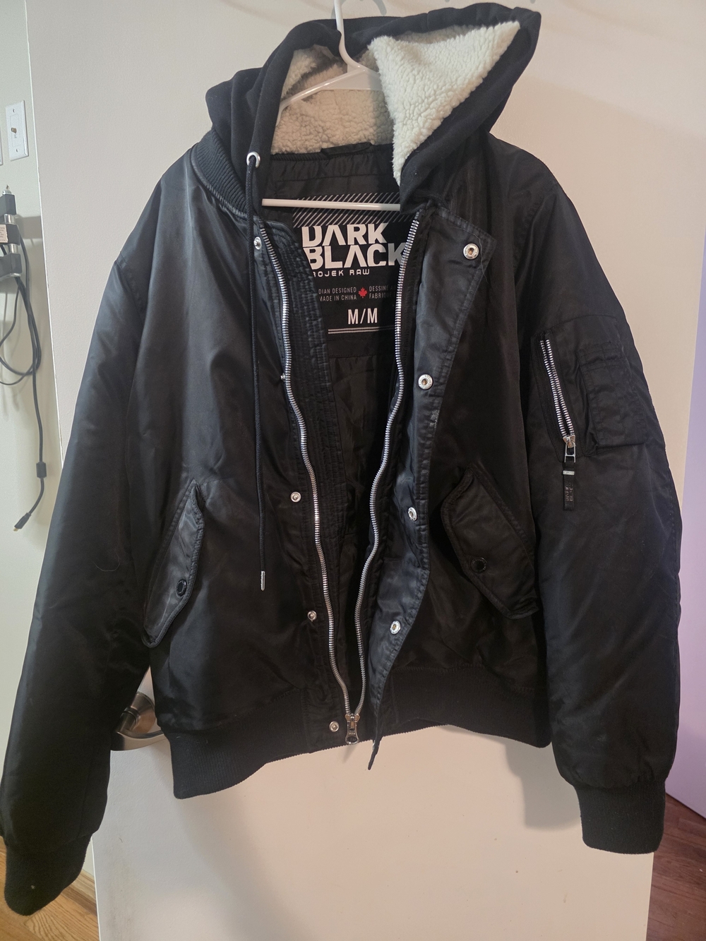 Men's Black Bomber Jacket - M